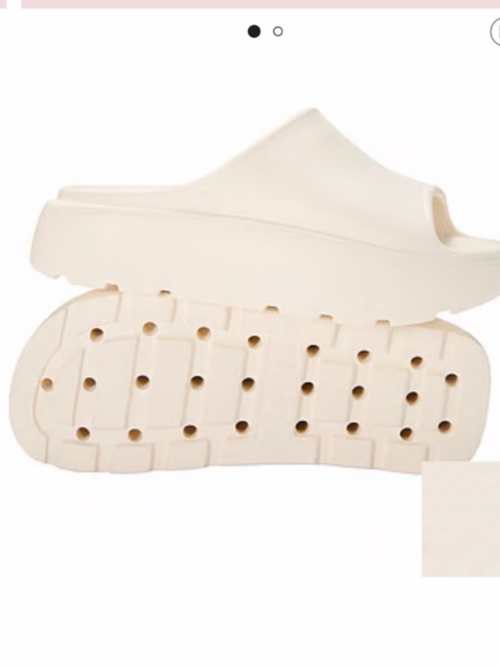 PINK Victoria's Secret Shell White Slip-On Platform Slide